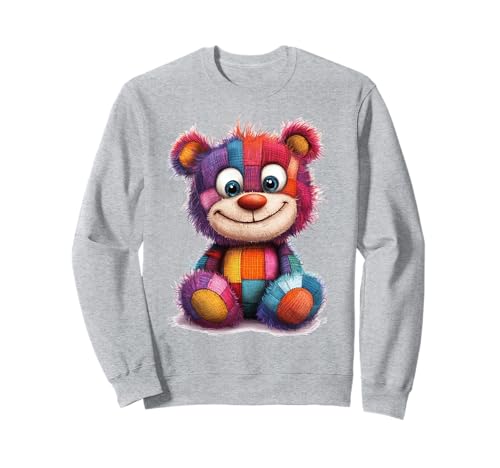 süßer Vintage Teddybär in Patchwork Style Klamotten Kids Sweatshirt süßer Vintage Teddybär in Patchwork Style Klamotten Kids Sweatshirt von coole Bären in fleckigen Werktags Ouftits