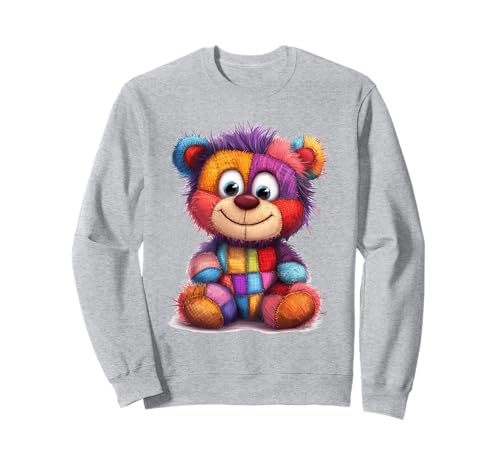 süßer Vintage Teddybär in Patchwork Style Klamotten Kids Sweatshirt süßer Vintage Teddybär in Patchwork Style Klamotten Kids Sweatshirt von coole Bären in fleckigen Werktags Ouftits