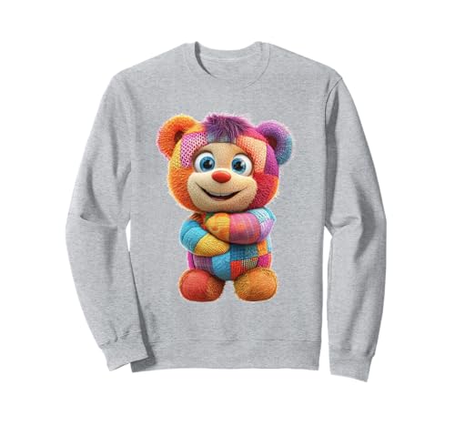 süßer Vintage Teddybär in Patchwork Style Klamotten Kids Sweatshirt süßer Vintage Teddybär in Patchwork Style Klamotten Kids Sweatshirt von coole Bären in fleckigen Werktags Ouftits