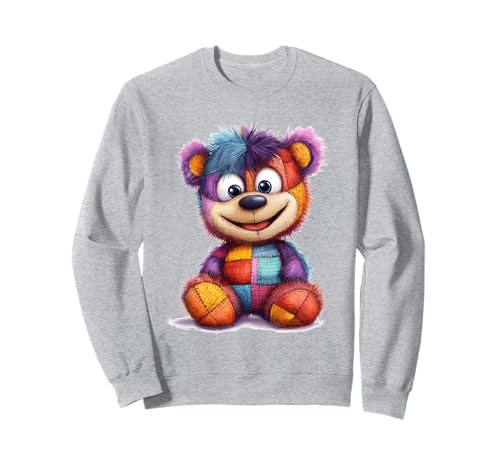 süßer Vintage Teddybär in Patchwork Style Klamotten Kids Sweatshirt süßer Vintage Teddybär in Patchwork Style Klamotten Kids Sweatshirt von coole Bären in fleckigen Werktags Ouftits