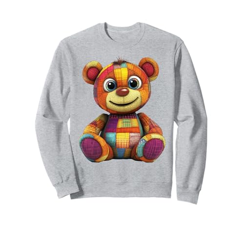 süßer Vintage Teddybär in Patchwork Style Klamotten Kids Sweatshirt süßer Vintage Teddybär in Patchwork Style Klamotten Kids Sweatshirt von coole Bären in fleckigen Werktags Ouftits