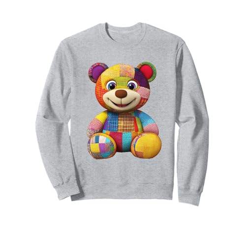 süßer Vintage Teddybär in Patchwork Style Klamotten Kids Sweatshirt süßer Vintage Teddybär in Patchwork Style Klamotten Kids Sweatshirt von coole Bären in fleckigen Werktags Ouftits