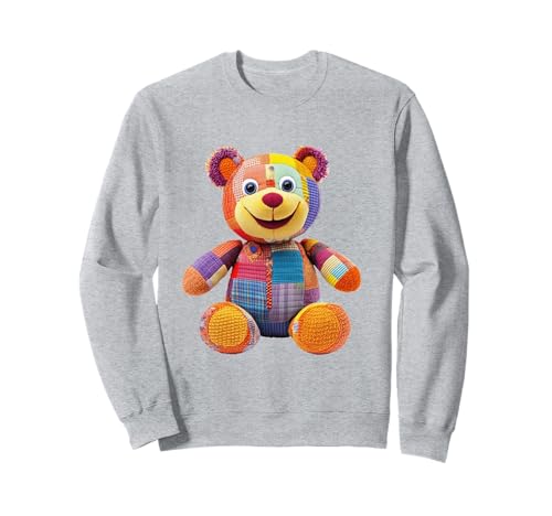 süßer Vintage Teddybär in Patchwork Style Klamotten Kids Sweatshirt süßer Vintage Teddybär in Patchwork Style Klamotten Kids Sweatshirt von coole Bären in fleckigen Werktags Ouftits