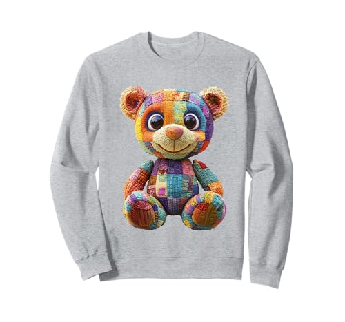 süßer Vintage Teddybär in Patchwork Style Klamotten Kids Sweatshirt süßer Vintage Teddybär in Patchwork Style Klamotten Kids Sweatshirt von coole Bären in fleckigen Werktags Ouftits