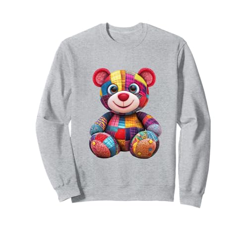 süßer Vintage Teddybär in Patchwork Style Klamotten Kids Sweatshirt süßer Vintage Teddybär in Patchwork Style Klamotten Kids Sweatshirt von coole Bären in fleckigen Werktags Ouftits