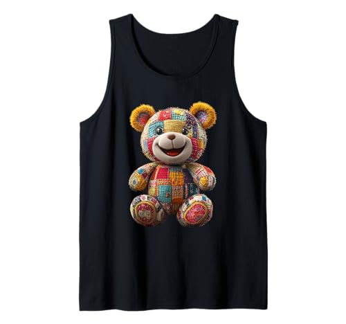 süßer Vintage Teddybär in Patchwork Style Klamotten Kids Tank Top süßer Vintage Teddybär in Patchwork Style Klamotten Kids Tank Top von coole Bären in fleckigen Werktags Ouftits