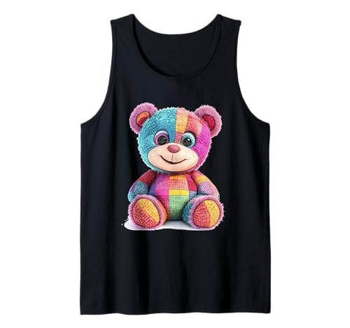 süßer Vintage Teddybär in Patchwork Style Klamotten Kids Tank Top süßer Vintage Teddybär in Patchwork Style Klamotten Kids Tank Top von coole Bären in fleckigen Werktags Ouftits