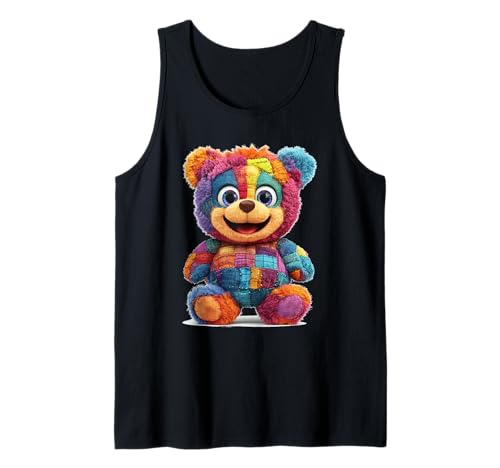 süßer Vintage Teddybär in Patchwork Style Klamotten Kids Tank Top süßer Vintage Teddybär in Patchwork Style Klamotten Kids Tank Top von coole Bären in fleckigen Werktags Ouftits