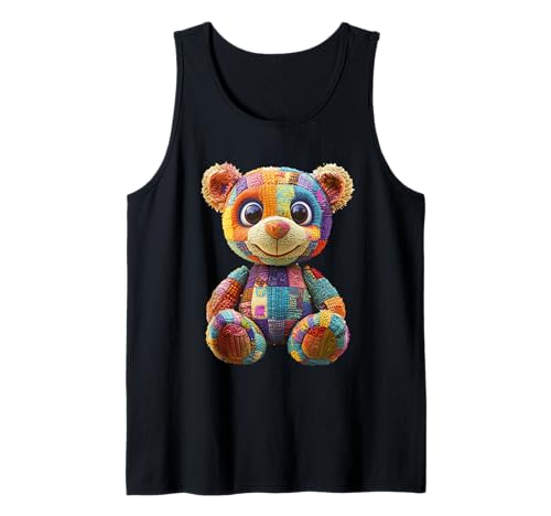 süßer Vintage Teddybär in Patchwork Style Klamotten Kids Tank Top süßer Vintage Teddybär in Patchwork Style Klamotten Kids Tank Top von coole Bären in fleckigen Werktags Ouftits