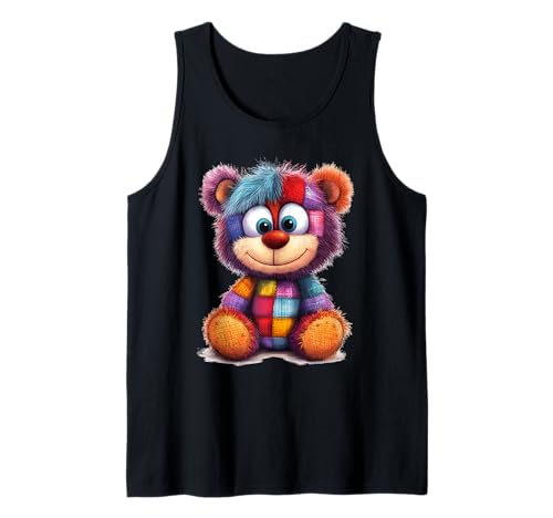 süßer Vintage Teddybär in Patchwork Style Klamotten Kids Tank Top süßer Vintage Teddybär in Patchwork Style Klamotten Kids Tank Top von coole Bären in fleckigen Werktags Ouftits