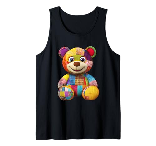 süßer Vintage Teddybär in Patchwork Style Klamotten Kids Tank Top süßer Vintage Teddybär in Patchwork Style Klamotten Kids Tank Top von coole Bären in fleckigen Werktags Ouftits
