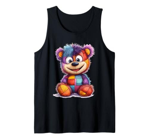 süßer Vintage Teddybär in Patchwork Style Klamotten Kids Tank Top süßer Vintage Teddybär in Patchwork Style Klamotten Kids Tank Top von coole Bären in fleckigen Werktags Ouftits