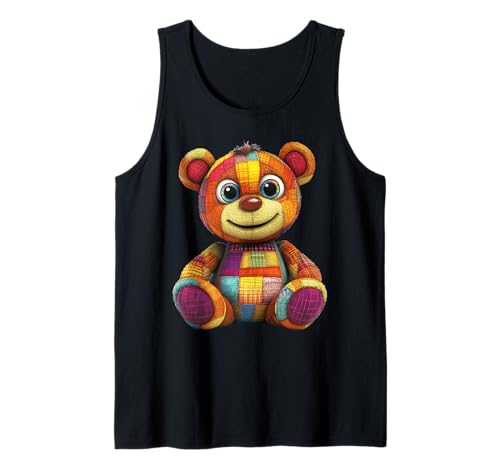 süßer Vintage Teddybär in Patchwork Style Klamotten Kids Tank Top süßer Vintage Teddybär in Patchwork Style Klamotten Kids Tank Top von coole Bären in fleckigen Werktags Ouftits