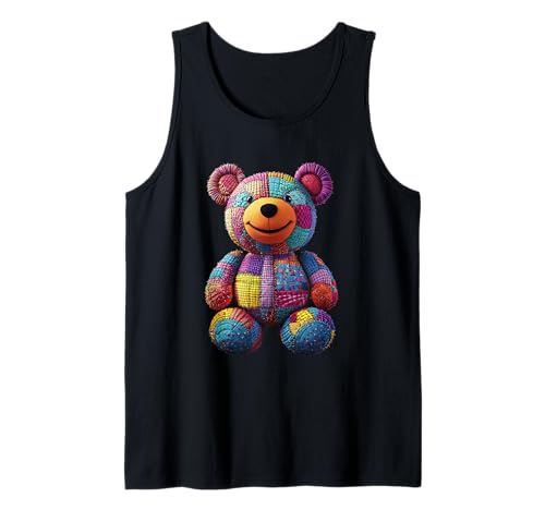 süßer Vintage Teddybär in Patchwork Style Klamotten Kids Tank Top süßer Vintage Teddybär in Patchwork Style Klamotten Kids Tank Top von coole Bären in fleckigen Werktags Ouftits