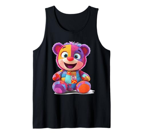süßer Vintage Teddybär in Patchwork Style Klamotten Kids Tank Top süßer Vintage Teddybär in Patchwork Style Klamotten Kids Tank Top von coole Bären in fleckigen Werktags Ouftits
