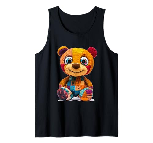 süßer Vintage Teddybär in Patchwork Style Klamotten Kids Tank Top süßer Vintage Teddybär in Patchwork Style Klamotten Kids Tank Top von coole Bären in fleckigen Werktags Ouftits