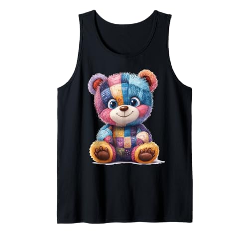 süßer Vintage Teddybär in Patchwork Style Klamotten Kids Tank Top süßer Vintage Teddybär in Patchwork Style Klamotten Kids Tank Top von coole Bären in fleckigen Werktags Ouftits