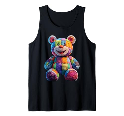 süßer Vintage Teddybär in Patchwork Style Klamotten Kids Tank Top süßer Vintage Teddybär in Patchwork Style Klamotten Kids Tank Top von coole Bären in fleckigen Werktags Ouftits