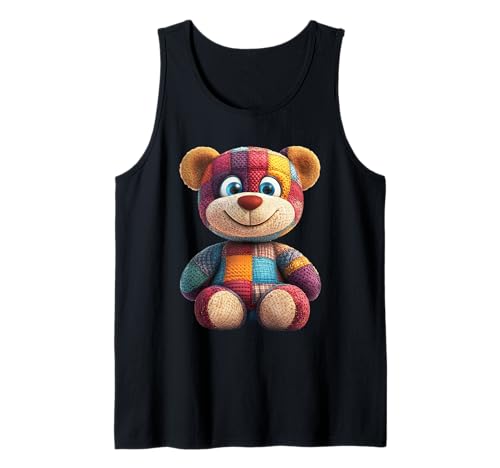 süßer Vintage Teddybär in Patchwork Style Klamotten Kids Tank Top süßer Vintage Teddybär in Patchwork Style Klamotten Kids Tank Top von coole Bären in fleckigen Werktags Ouftits