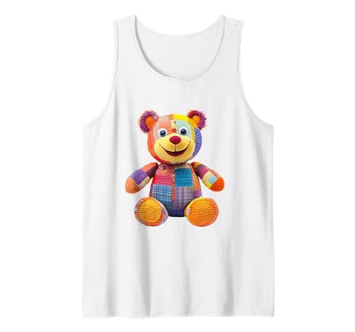süßer Vintage Teddybär in Patchwork Style Klamotten Kids Tank Top süßer Vintage Teddybär in Patchwork Style Klamotten Kids Tank Top von coole Bären in fleckigen Werktags Ouftits