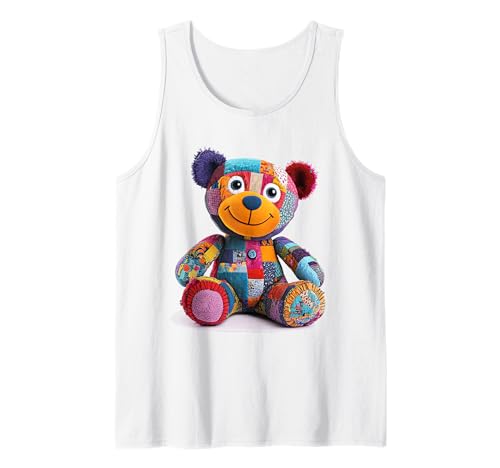 süßer Vintage Teddybär in Patchwork Style Klamotten Kids Tank Top süßer Vintage Teddybär in Patchwork Style Klamotten Kids Tank Top von coole Bären in fleckigen Werktags Ouftits