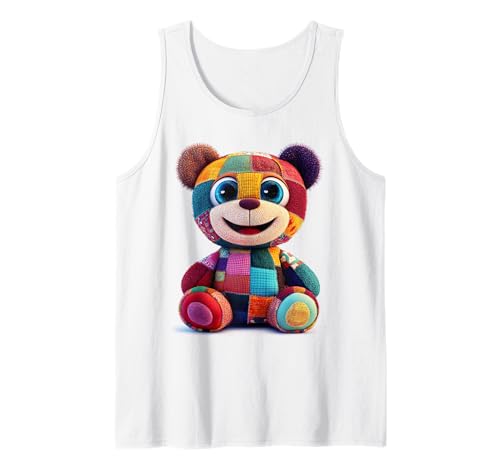 süßer Vintage Teddybär in Patchwork Style Klamotten Kids Tank Top süßer Vintage Teddybär in Patchwork Style Klamotten Kids Tank Top von coole Bären in fleckigen Werktags Ouftits