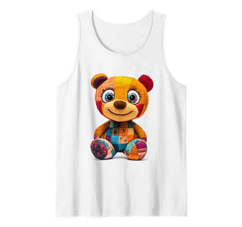 süßer Vintage Teddybär in Patchwork Style Klamotten Kids Tank Top süßer Vintage Teddybär in Patchwork Style Klamotten Kids Tank Top von coole Bären in fleckigen Werktags Ouftits