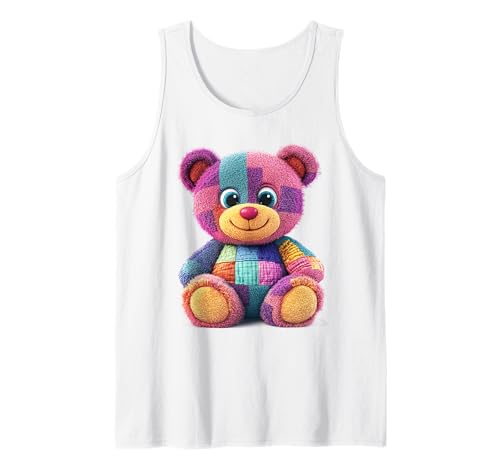 süßer Vintage Teddybär in Patchwork Style Klamotten Kids Tank Top süßer Vintage Teddybär in Patchwork Style Klamotten Kids Tank Top von coole Bären in fleckigen Werktags Ouftits