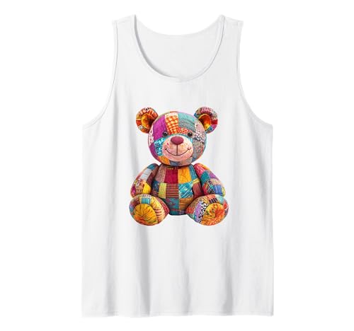 süßer Vintage Teddybär in Patchwork Style Klamotten Kids Tank Top süßer Vintage Teddybär in Patchwork Style Klamotten Kids Tank Top von coole Bären in fleckigen Werktags Ouftits