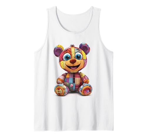 süßer Vintage Teddybär in Patchwork Style Klamotten Kids Tank Top süßer Vintage Teddybär in Patchwork Style Klamotten Kids Tank Top von coole Bären in fleckigen Werktags Ouftits