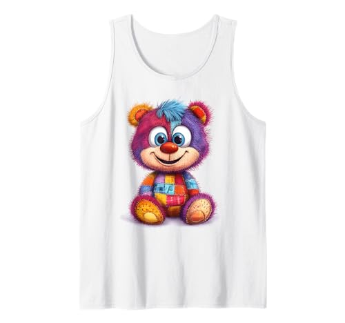 süßer Vintage Teddybär in Patchwork Style Klamotten Kids Tank Top süßer Vintage Teddybär in Patchwork Style Klamotten Kids Tank Top von coole Bären in fleckigen Werktags Ouftits