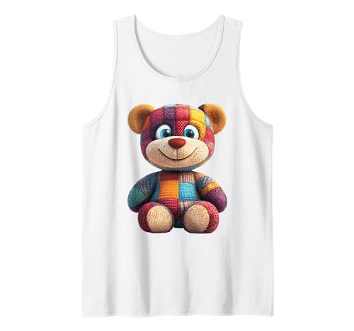 süßer Vintage Teddybär in Patchwork Style Klamotten Kids Tank Top süßer Vintage Teddybär in Patchwork Style Klamotten Kids Tank Top von coole Bären in fleckigen Werktags Ouftits