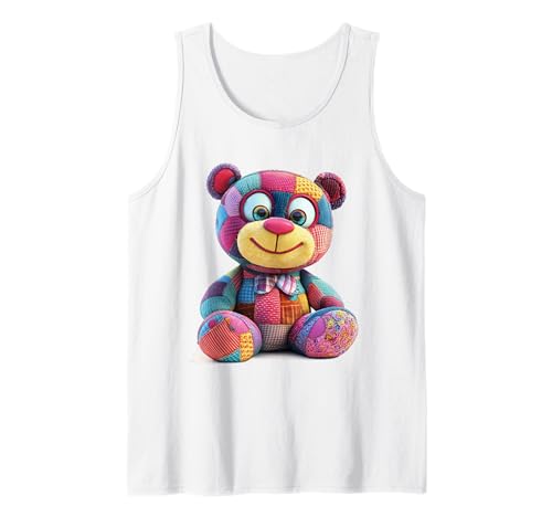 süßer Vintage Teddybär in Patchwork Style Klamotten Kids Tank Top süßer Vintage Teddybär in Patchwork Style Klamotten Kids Tank Top von coole Bären in fleckigen Werktags Ouftits