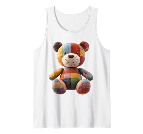 süßer Vintage Teddybär in Patchwork Style Klamotten Kids Tank Top süßer Vintage Teddybär in Patchwork Style Klamotten Kids Tank Top von coole Bären in fleckigen Werktags Ouftits