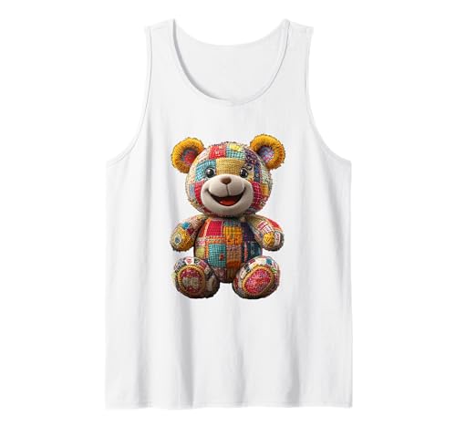 süßer Vintage Teddybär in Patchwork Style Klamotten Kids Tank Top süßer Vintage Teddybär in Patchwork Style Klamotten Kids Tank Top von coole Bären in fleckigen Werktags Ouftits