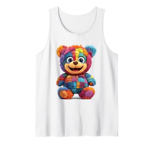 süßer Vintage Teddybär in Patchwork Style Klamotten Kids Tank Top süßer Vintage Teddybär in Patchwork Style Klamotten Kids Tank Top von coole Bären in fleckigen Werktags Ouftits