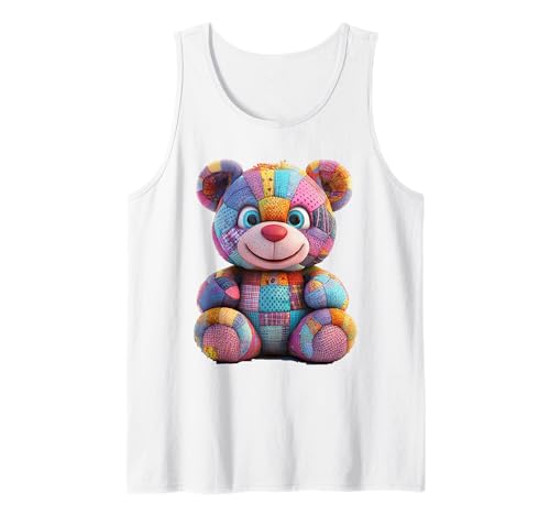 süßer Vintage Teddybär in Patchwork Style Klamotten Kids Tank Top süßer Vintage Teddybär in Patchwork Style Klamotten Kids Tank Top von coole Bären in fleckigen Werktags Ouftits