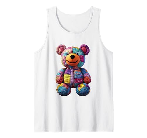 süßer Vintage Teddybär in Patchwork Style Klamotten Kids Tank Top süßer Vintage Teddybär in Patchwork Style Klamotten Kids Tank Top von coole Bären in fleckigen Werktags Ouftits