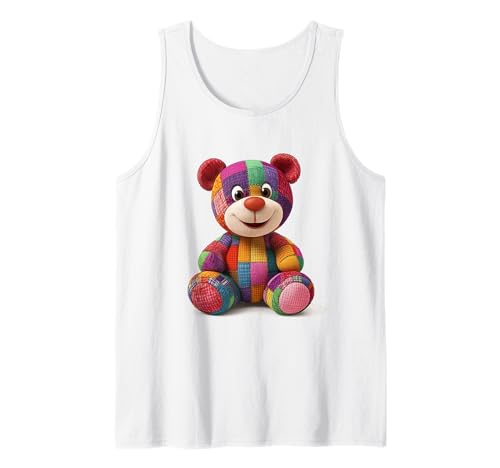 süßer Vintage Teddybär in Patchwork Style Klamotten Kids Tank Top süßer Vintage Teddybär in Patchwork Style Klamotten Kids Tank Top von coole Bären in fleckigen Werktags Ouftits