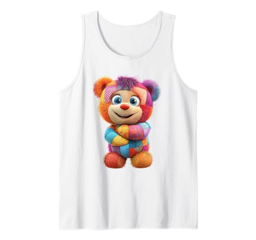 süßer Vintage Teddybär in Patchwork Style Klamotten Kids Tank Top süßer Vintage Teddybär in Patchwork Style Klamotten Kids Tank Top von coole Bären in fleckigen Werktags Ouftits