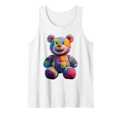 süßer Vintage Teddybär in Patchwork Style Klamotten Kids Tank Top süßer Vintage Teddybär in Patchwork Style Klamotten Kids Tank Top von coole Bären in fleckigen Werktags Ouftits
