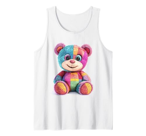 süßer Vintage Teddybär in Patchwork Style Klamotten Kids Tank Top süßer Vintage Teddybär in Patchwork Style Klamotten Kids Tank Top von coole Bären in fleckigen Werktags Ouftits