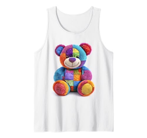 süßer Vintage Teddybär in Patchwork Style Klamotten Kids Tank Top süßer Vintage Teddybär in Patchwork Style Klamotten Kids Tank Top von coole Bären in fleckigen Werktags Ouftits