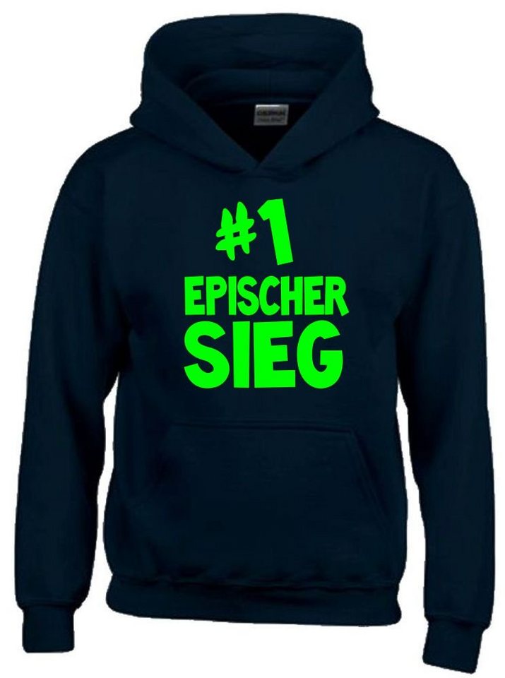 coole-fun-t-shirts Hoodie #1 EPISCHER Sieg Hoodie Sweatshirt mit Kapuze Zocker Gamer von coole-fun-t-shirts