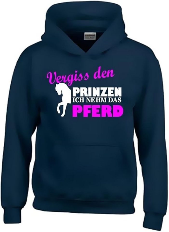 coole-fun-t-shirts Hoodie Vergiss den Prinzen ich nehm das Pferd ! Mädchen Reiten Sweatshirt von coole-fun-t-shirts