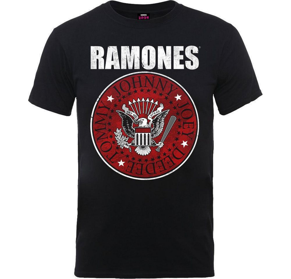 coole-fun-t-shirts Print-Shirt THE RAMONES RED SEAL T-SHIRT SCHWARZ S M L XL Lizensierter Original Ramones Fanartikel von coole-fun-t-shirts