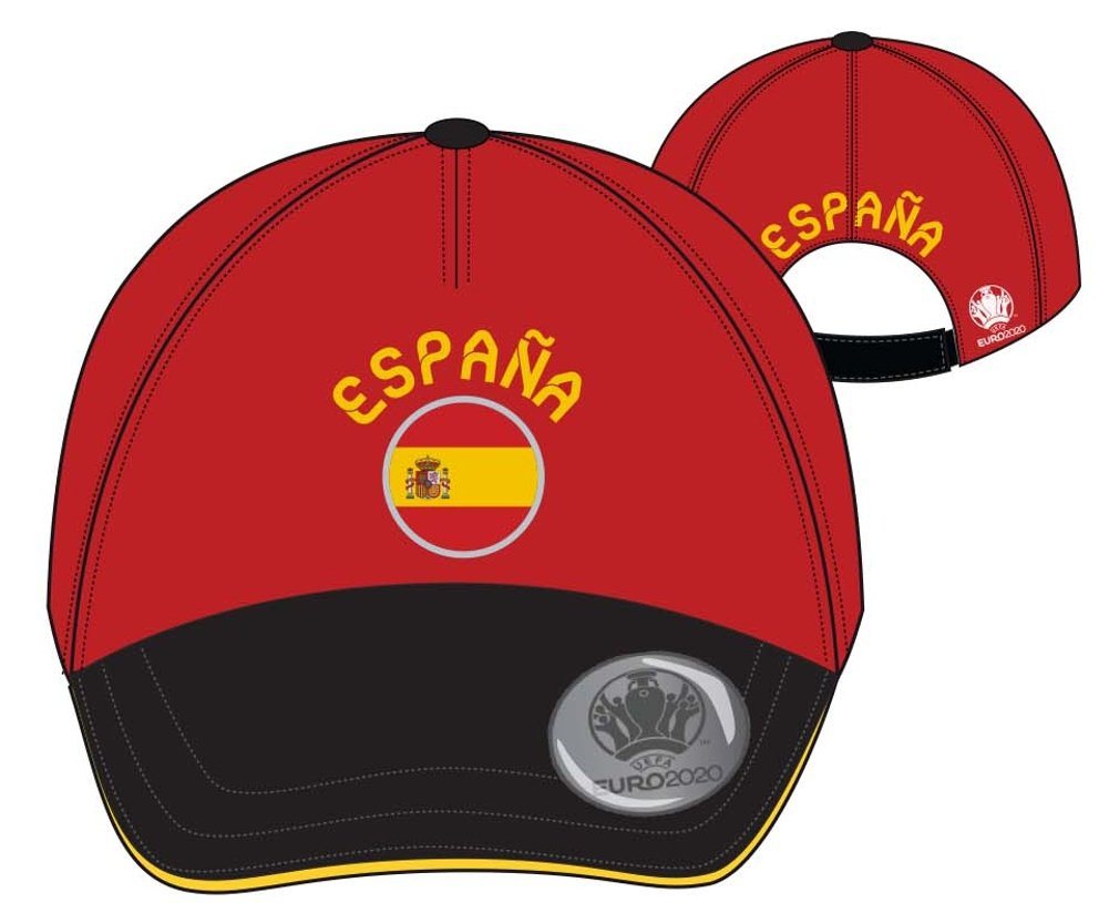 coole-fun-t-shirts Schirmmütze SPANIEN Kinder Basecap Schirmmütze Fußball EM Europameisterschaft ESPANA Base und Snapback Jungen + Mädchen für Kita, Schule, Einschulung Gr.52 + 54 von coole-fun-t-shirts