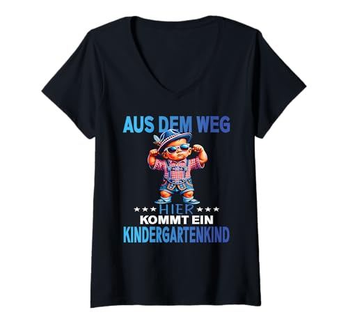 Damen Kindergartenkind 2025 Kita Start Kindergarten Jungs Lausbua T-Shirt mit V-Ausschnitt Damen Kindergartenkind 2025 Kita Start Kindergarten Jungs Lausbua T-Shirt mit V-Ausschnitt von cooler Dino Kindergarten Kindergartentüte Jungen