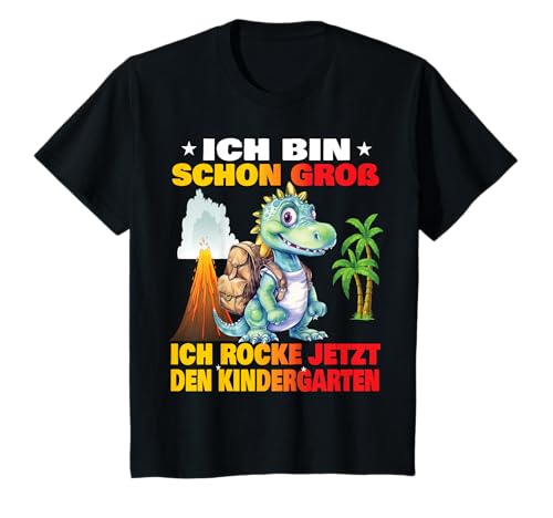 Kinder Kindergartenkind 2025 Kita Start Anfang Kindergarten T-Shirt von cooler Dino Kindergarten Kindergartentüte Jungen