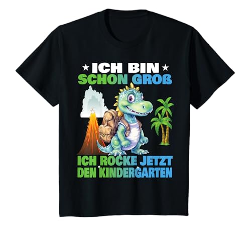 Kinder Kindergartenkind 2025 Kita Start Anfang Kindergarten T-Shirt von cooler Dino Kindergarten Kindergartentüte Jungen